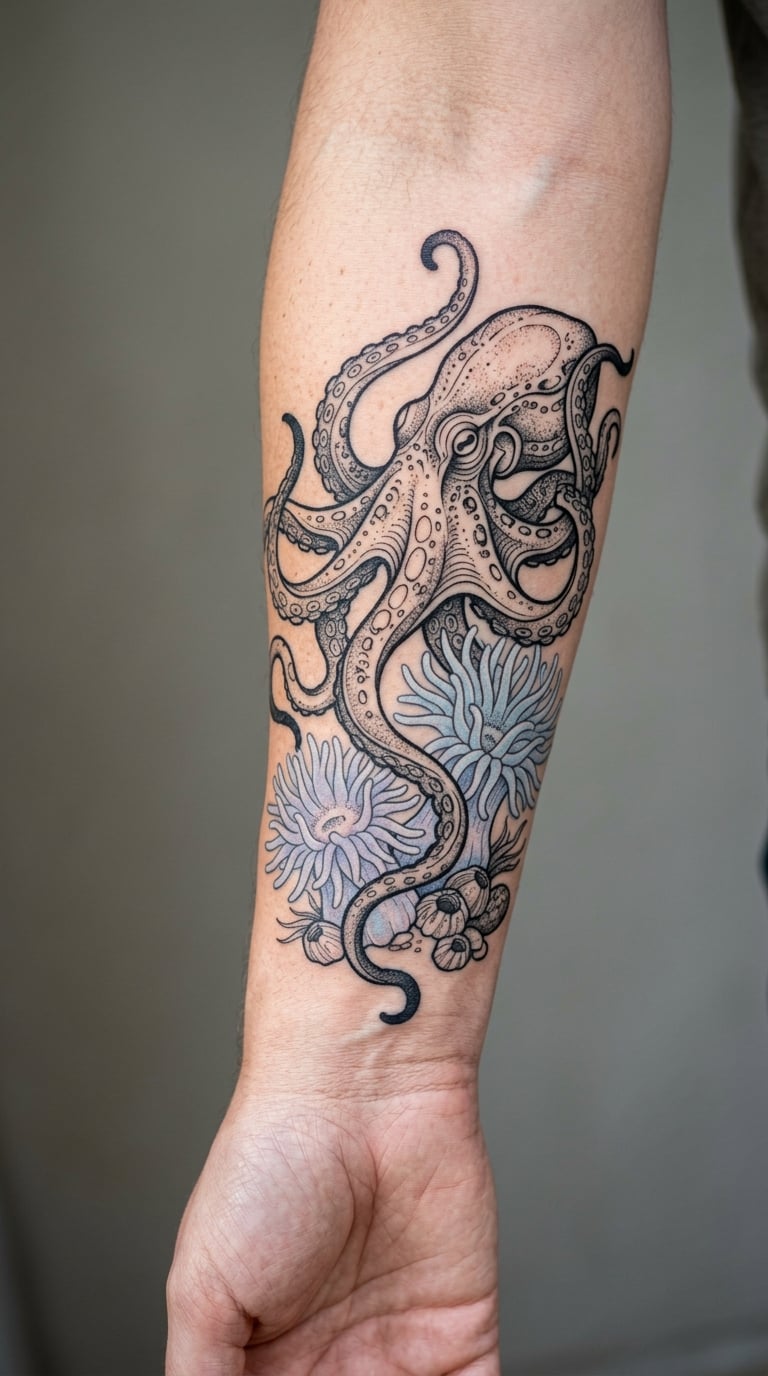 Octopus and Sea Anemone Forearm Flow