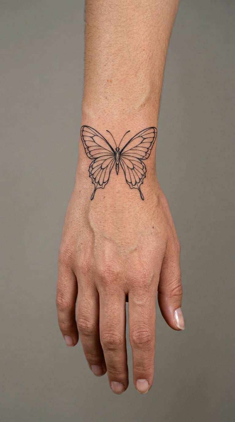 Butterfly Split Between Hand and Wrist