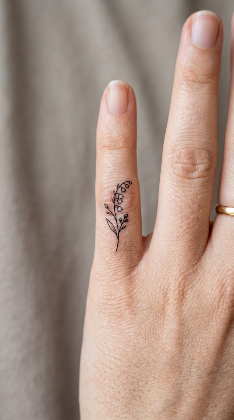 Single Birth Flower Stem on the Little Finger
