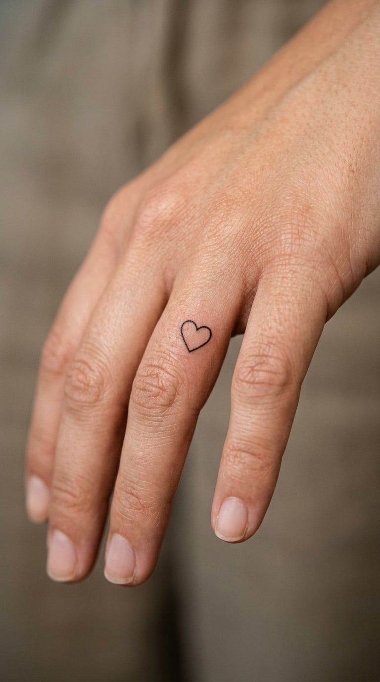 Micro Heart on the Side of the Middle Finger