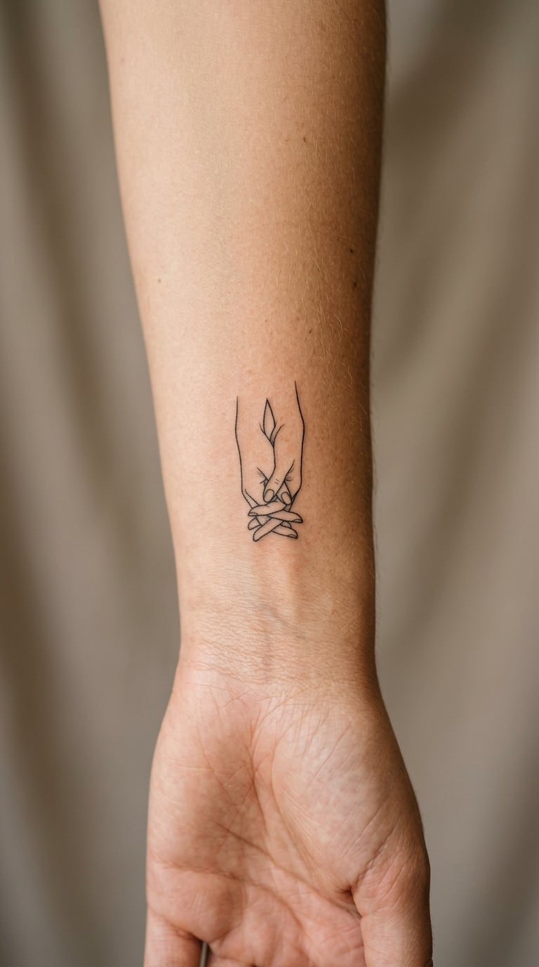 Clasped Hands on the Inner Wrist