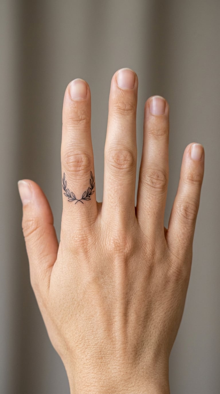 Laurel Half-Wreath Along the Index Knuckles