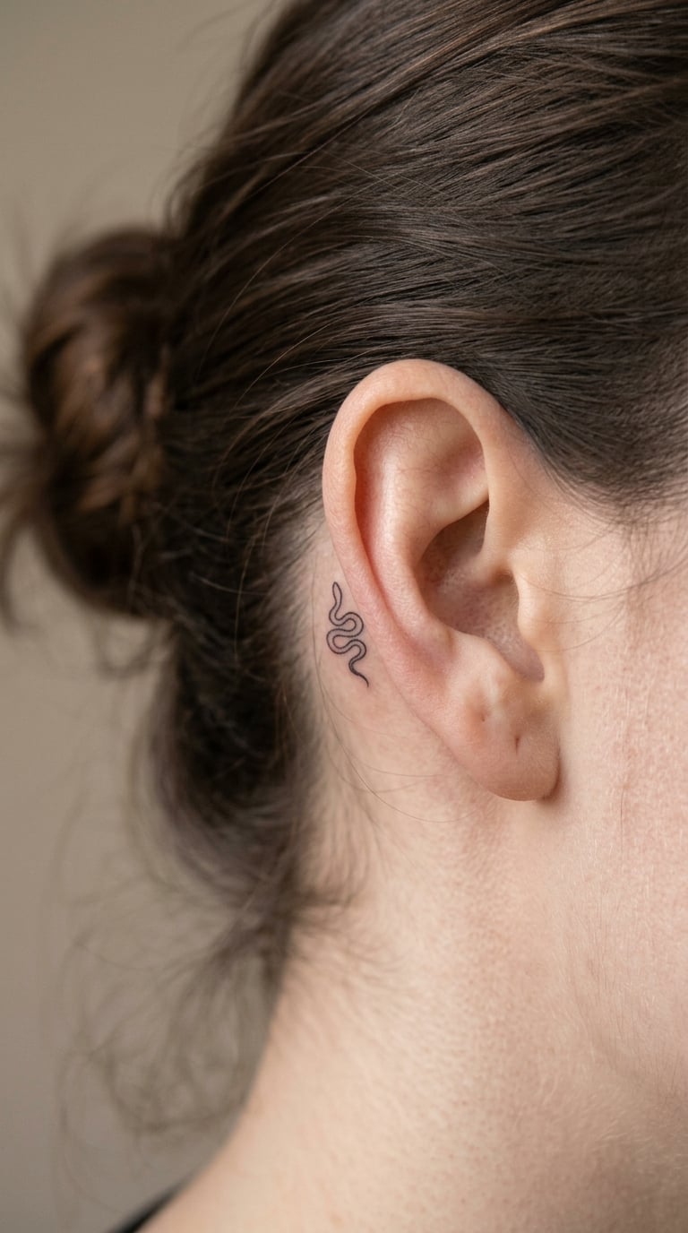Micro Snake Sliding Behind the Ear