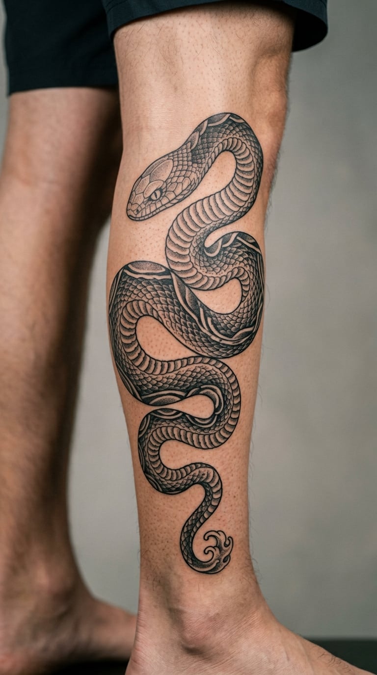Japanese Hebi on the Calf