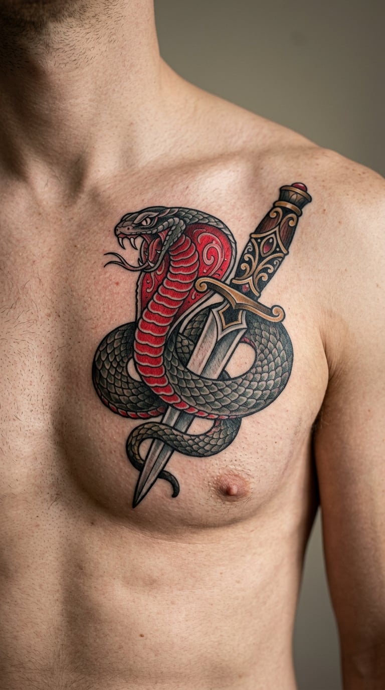 Cobra and Dagger Across the Chest