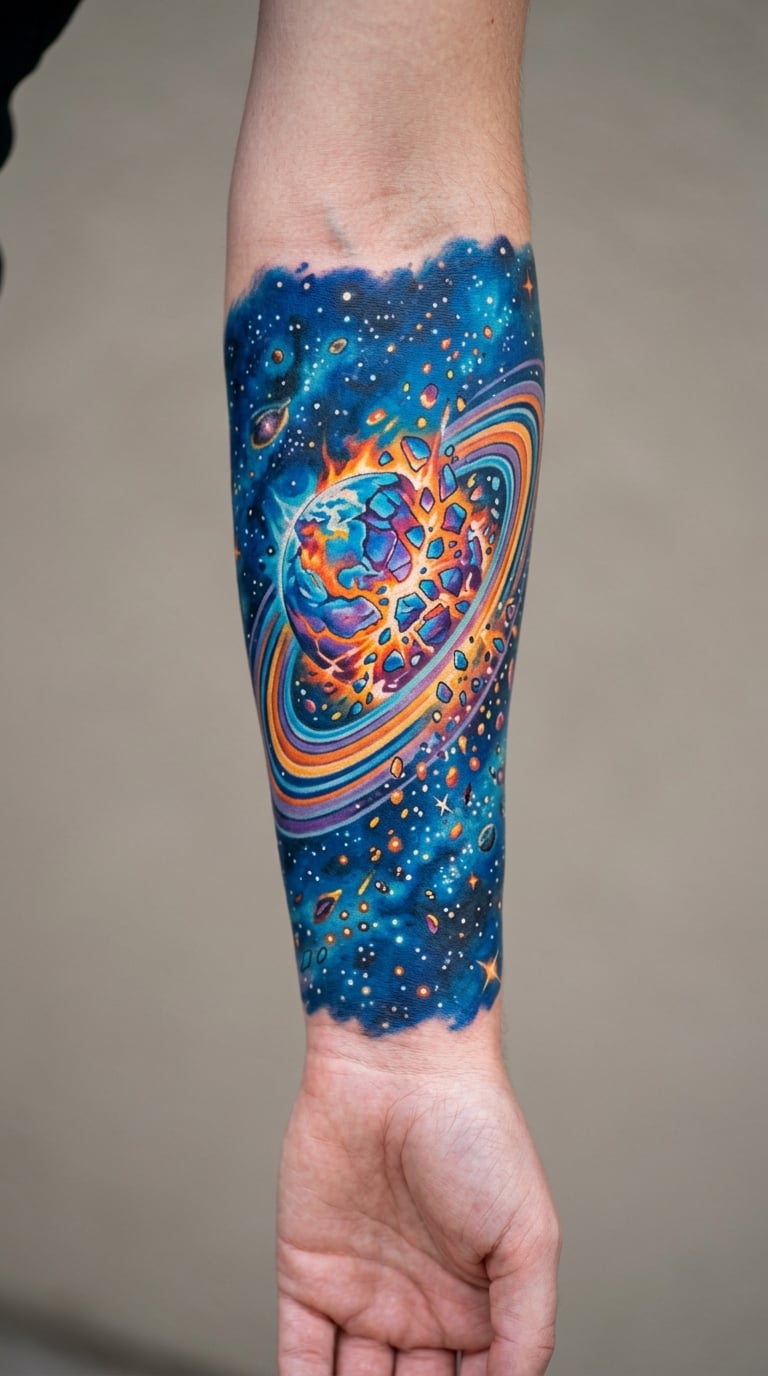 Colorful Planetary Collision Sleeve