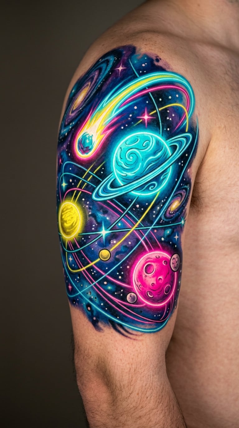 Neon Outer Space Sleeve