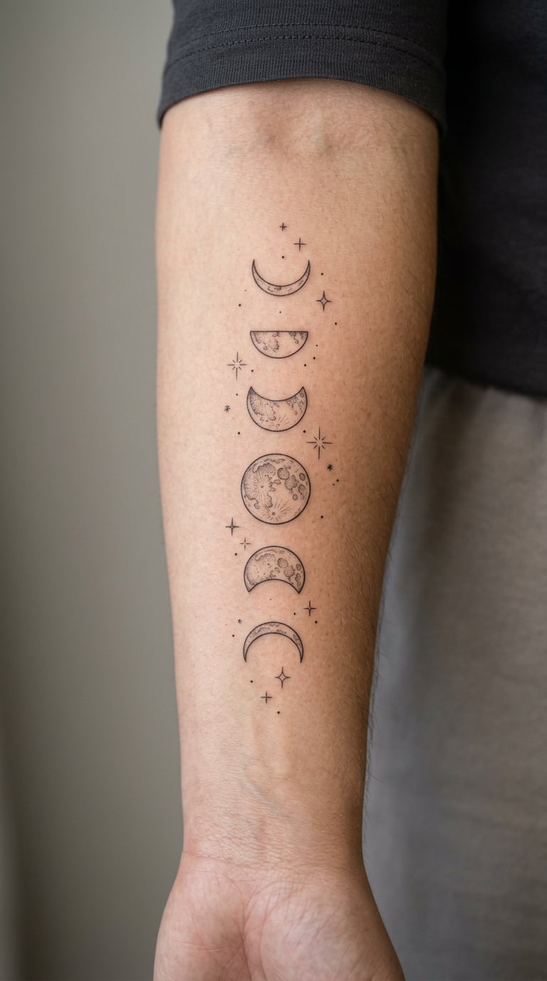 Fine-Line Moon Phase Sleeve