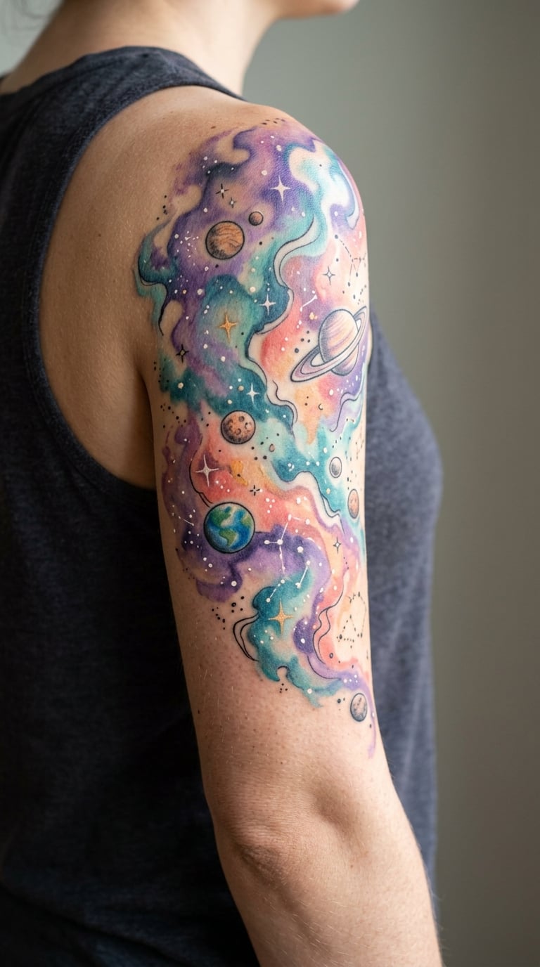 Watercolor Nebula Arm Sleeve