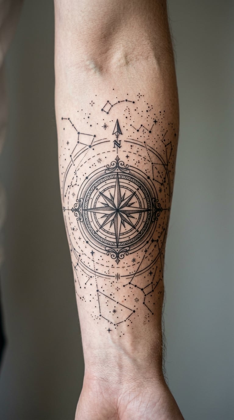 Celestial Compass And Star Map Sleeve