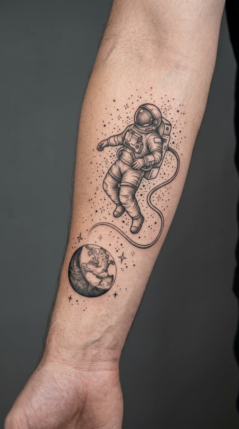 Astronaut Floating Through Stars Sleeve