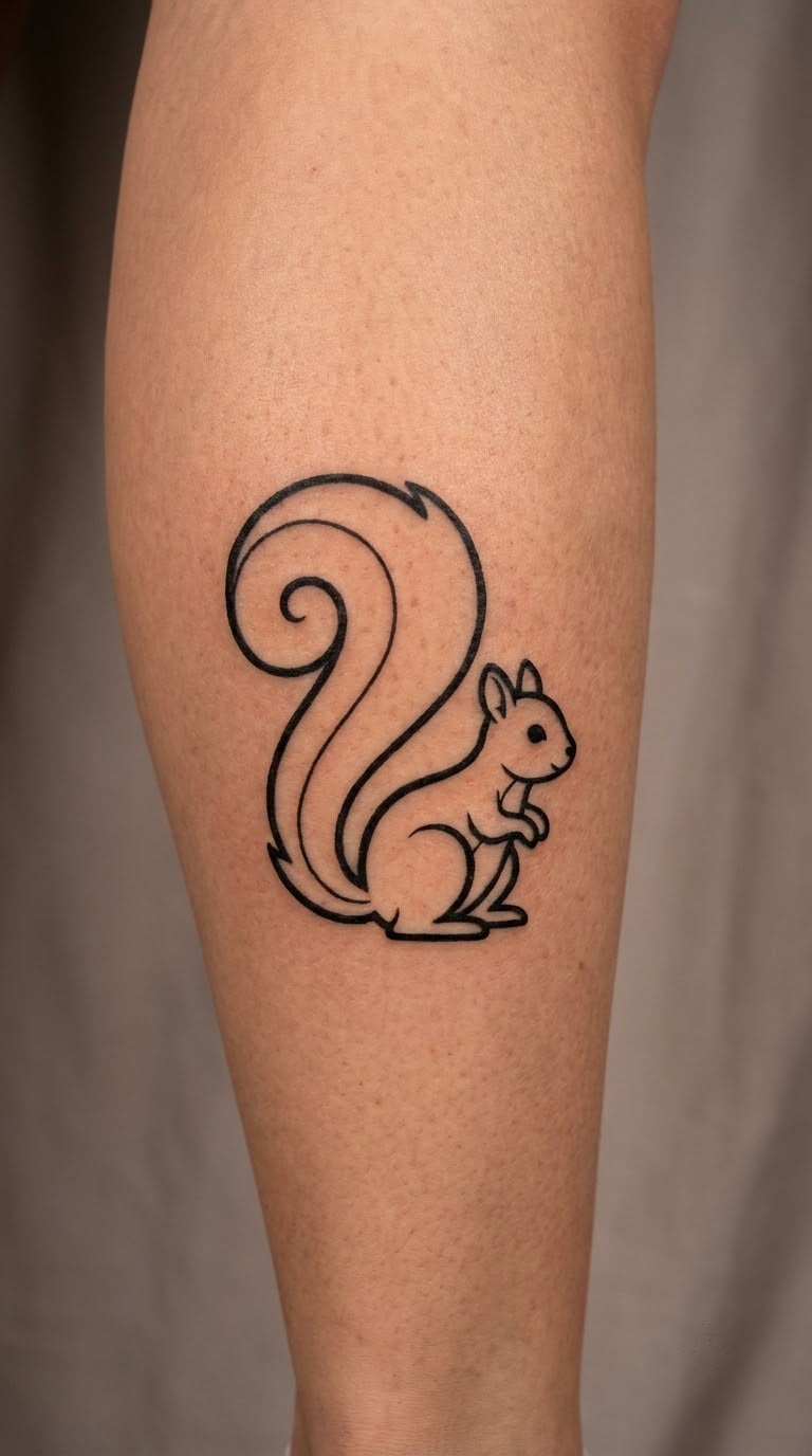 Cute Cartoon Squirrel with a Fluffy Tail