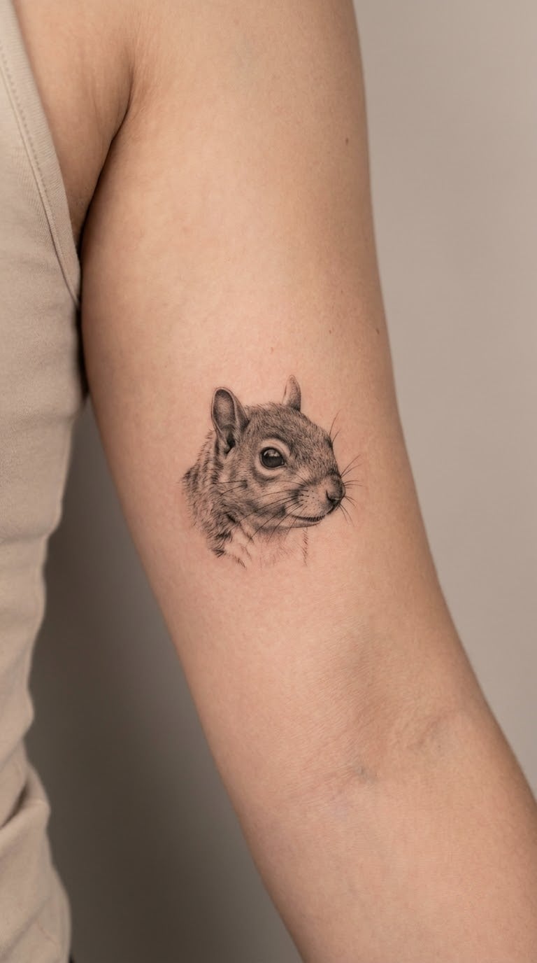 Realistic Grey Squirrel Portrait