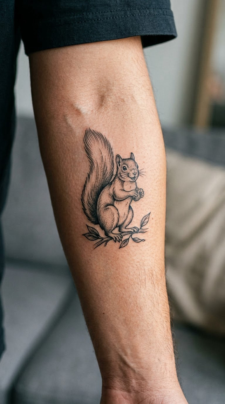 Squirrel in a Tiny Standing Pose
