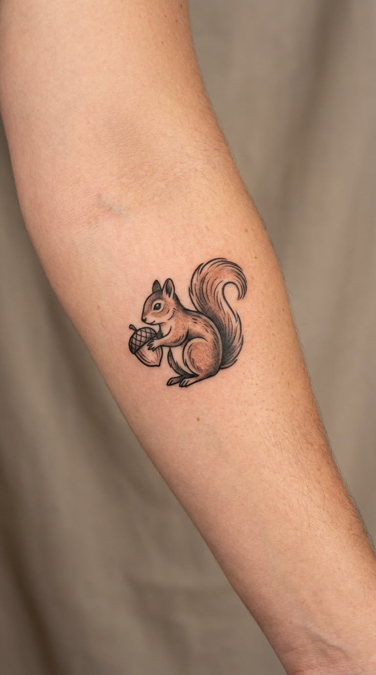 Squirrel with an Acorn
