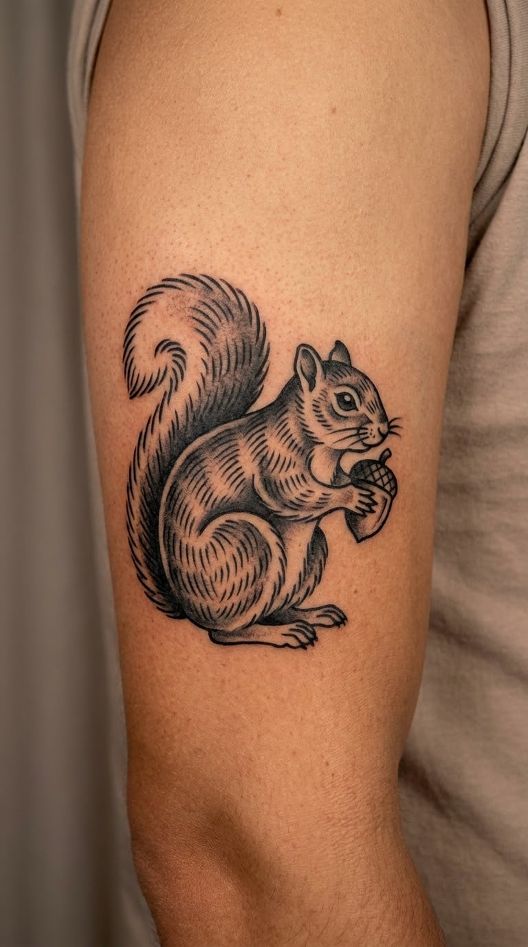 Traditional Black-and-Grey Squirrel