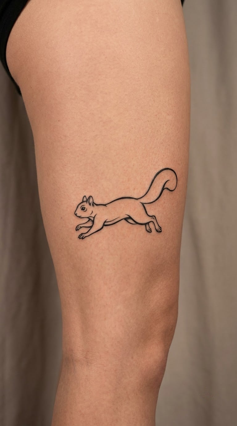 Running Squirrel in a Side Profile