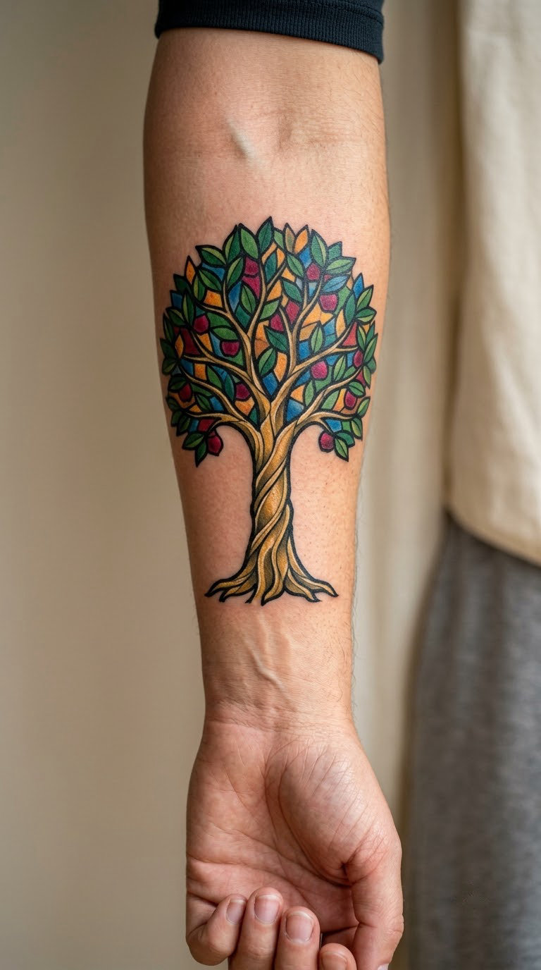 Stained-Glass Tree of Life