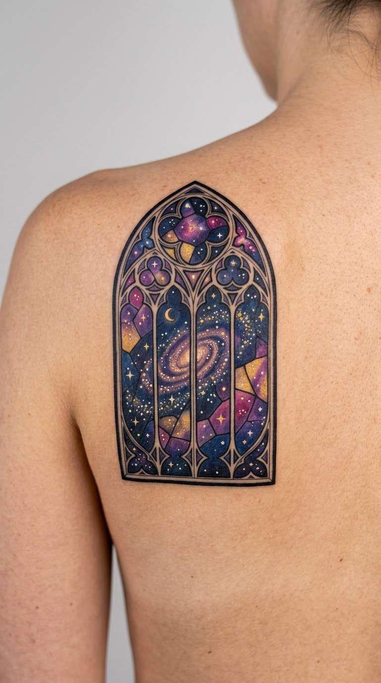 Galaxy in a Gothic Rose Window