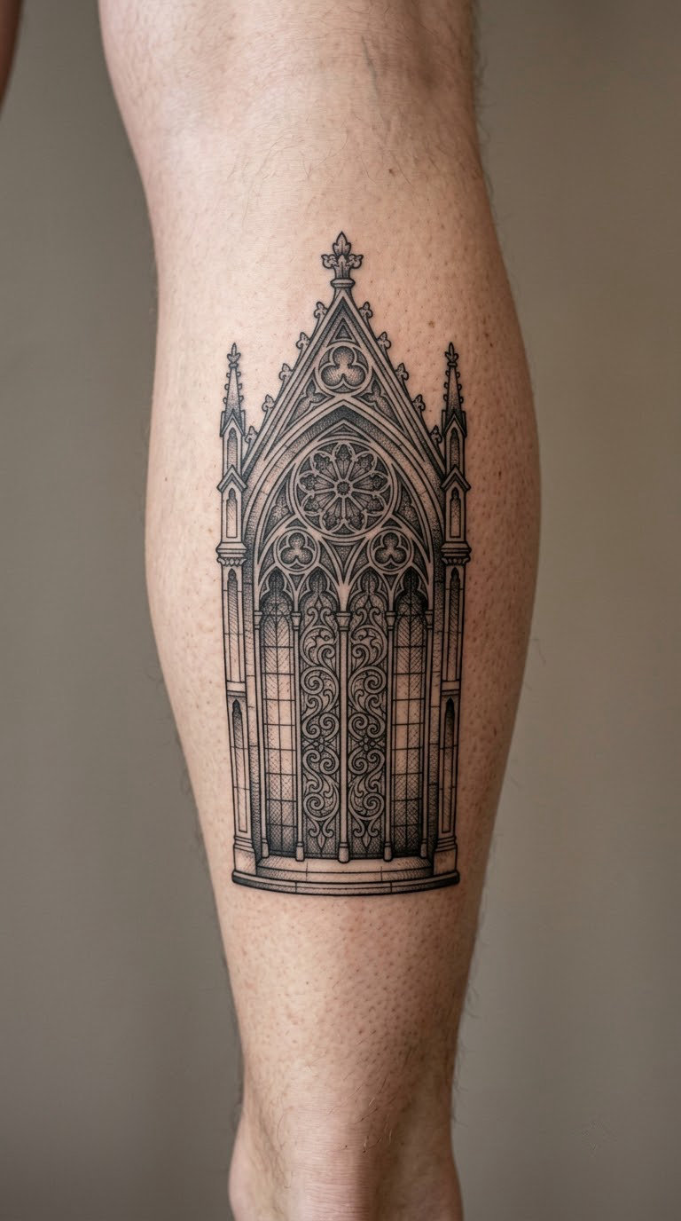Blackwork Gothic Cathedral Window
