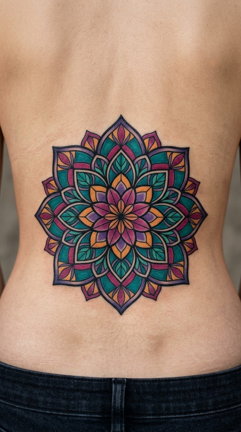 Stained-Glass Lotus Mandala