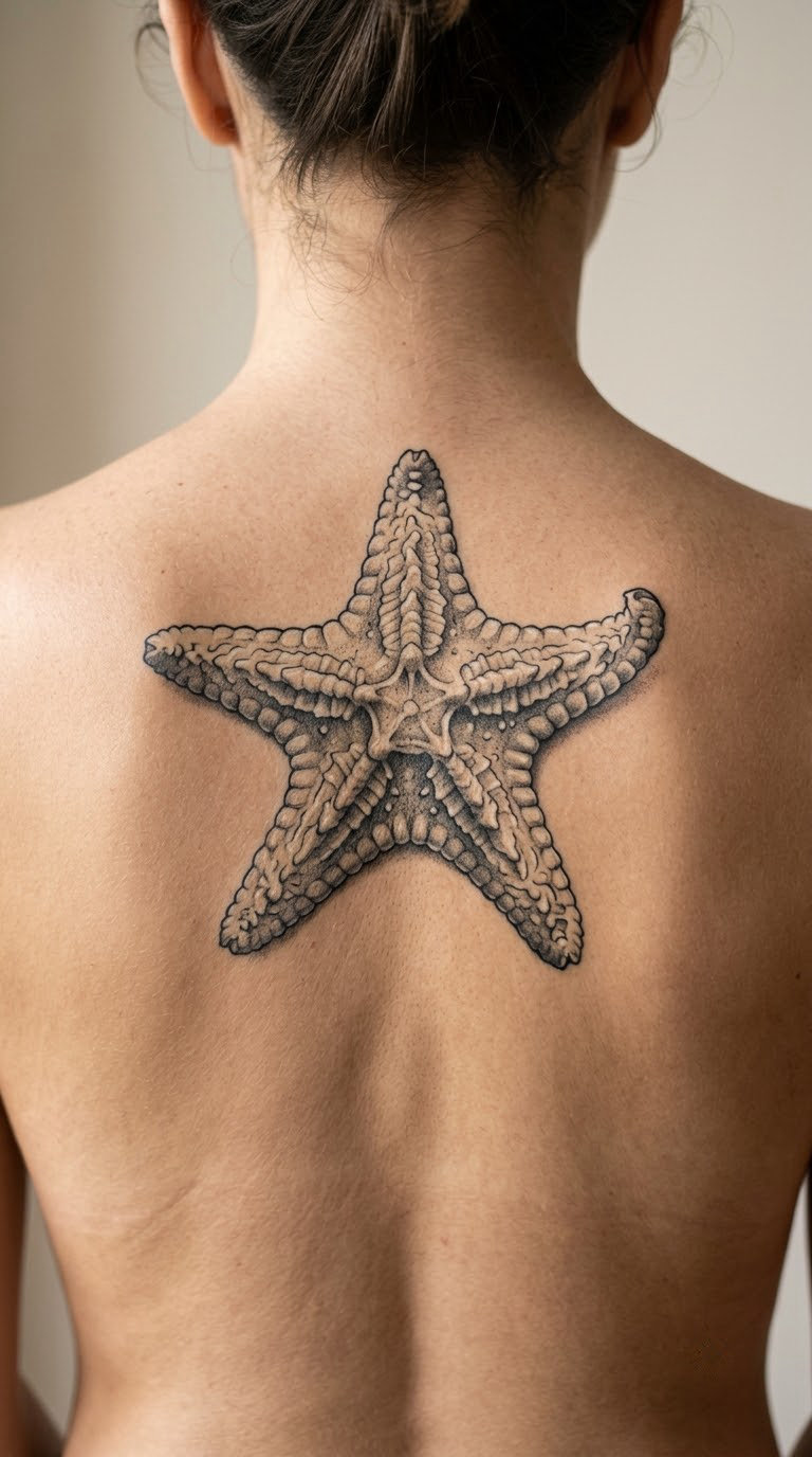 Starfish with Shell-Like Details on the Back