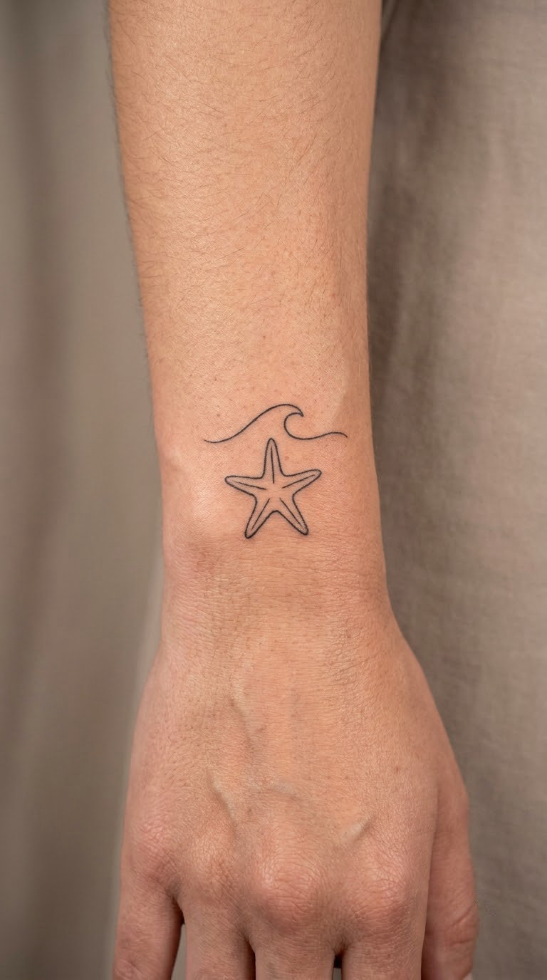 Starfish with a Small Wave Accent on the Hand