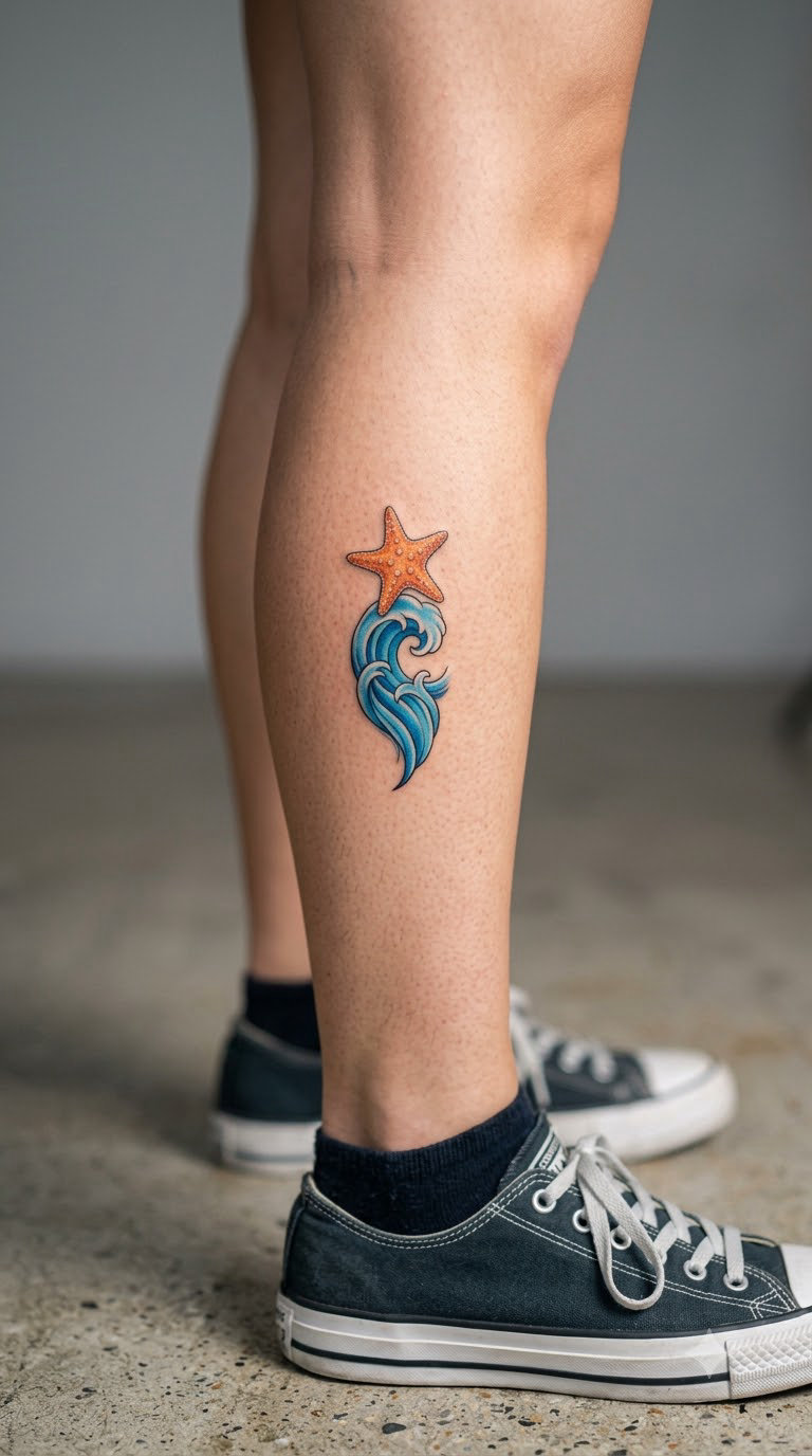 Starfish and Wave Flow on the Calf