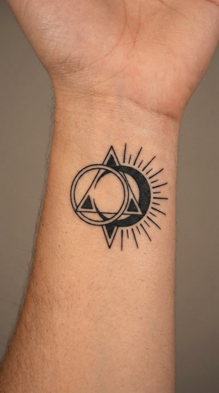 Geometric Sun and Moon