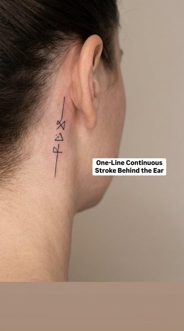 One-Line Continuous Stroke Behind the Ear