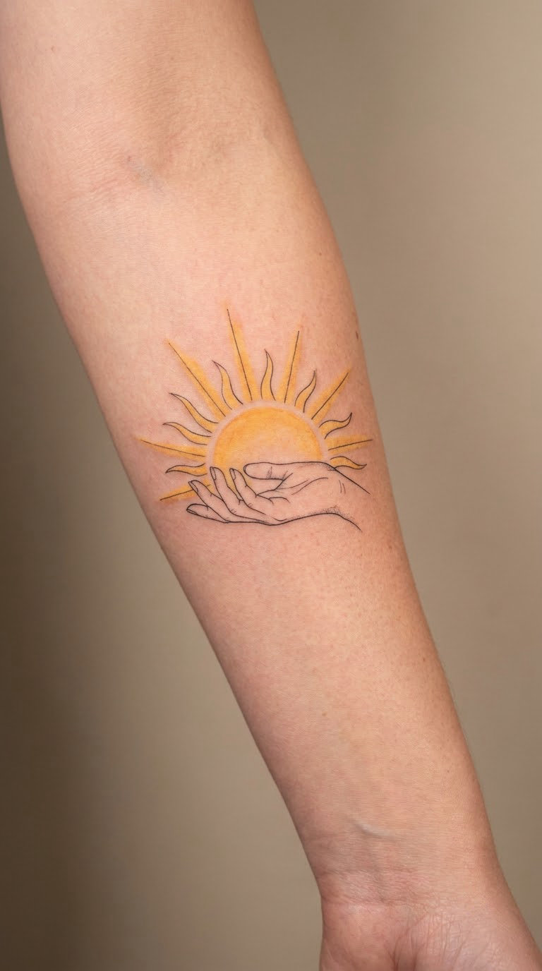 Sunrise Emerging From a Hand or Lotus