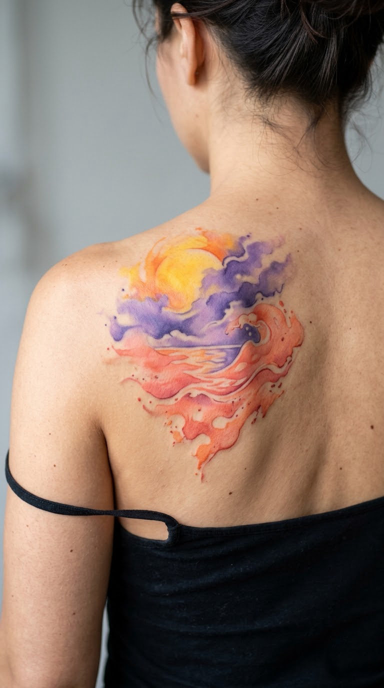 Watercolor Sun, Sea, and Sky Blend