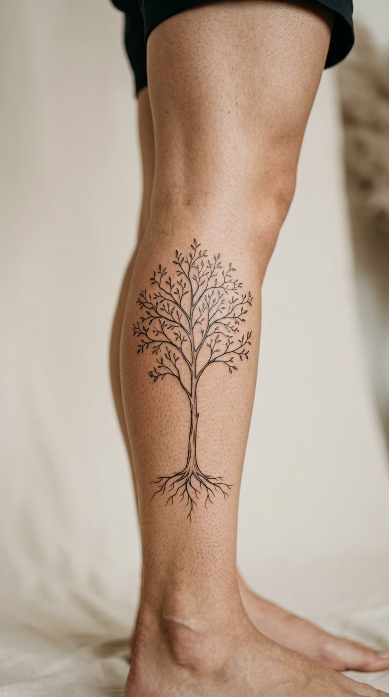 Fine-Line Tree of Life on the Calf