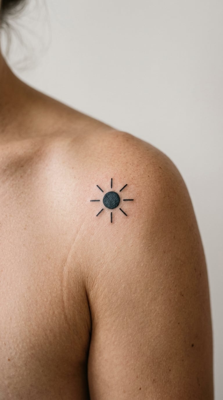 Small Sun with Soft Rays on the Shoulder