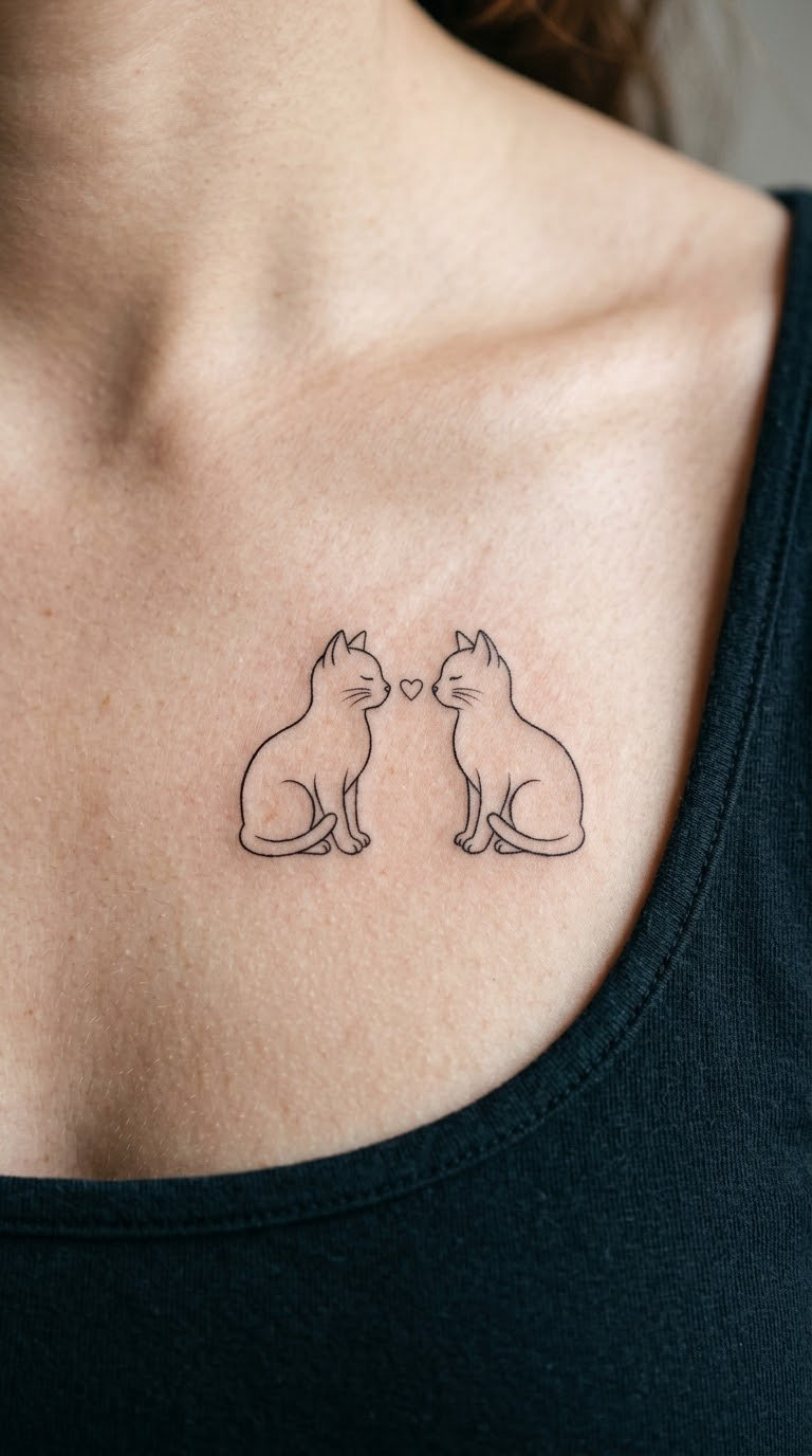 Kissing Cats on the Chest