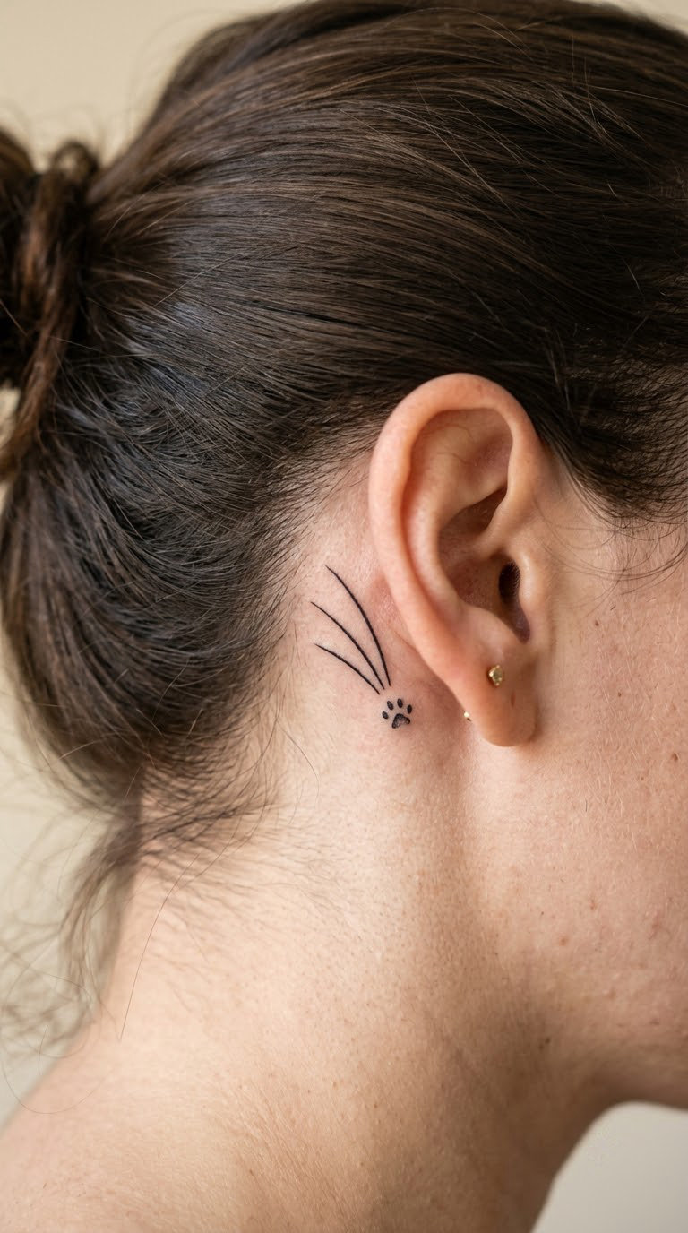 Cat Whisker Mark Behind the Ear