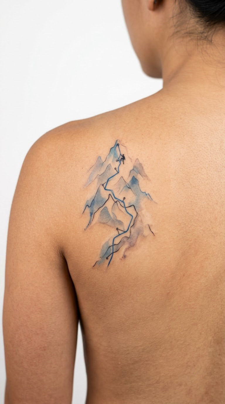 Watercolor Climbing Route
