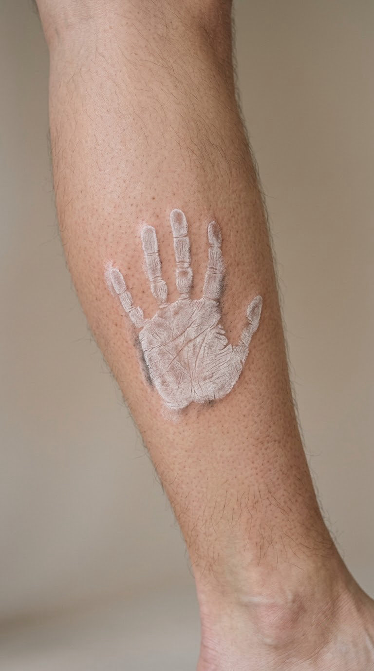 Minimal Chalk-Dust Handprint