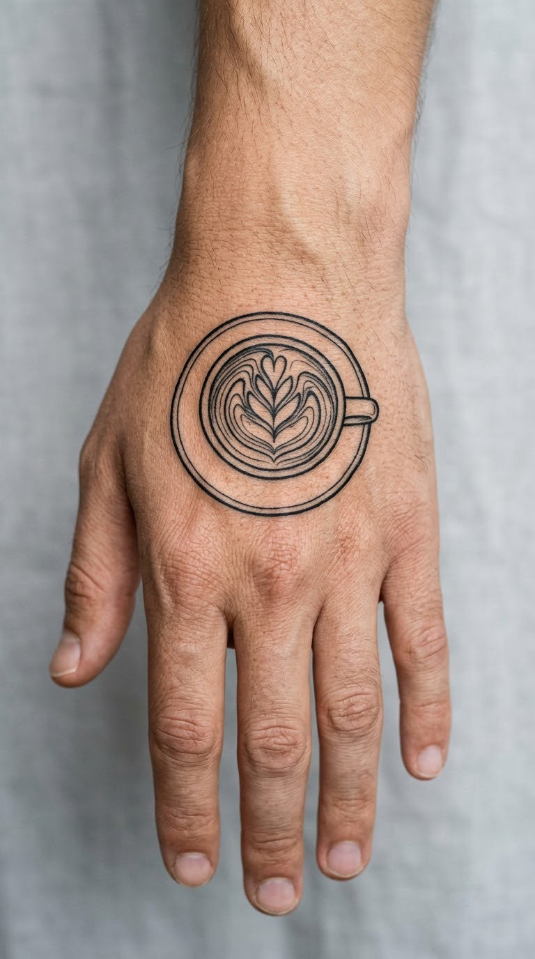 Latte-Art Rosettone in a Saucer Cup
