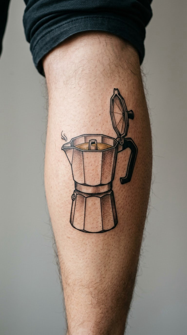 Vintage Moka Pot With a Coffee-Coloured Accent