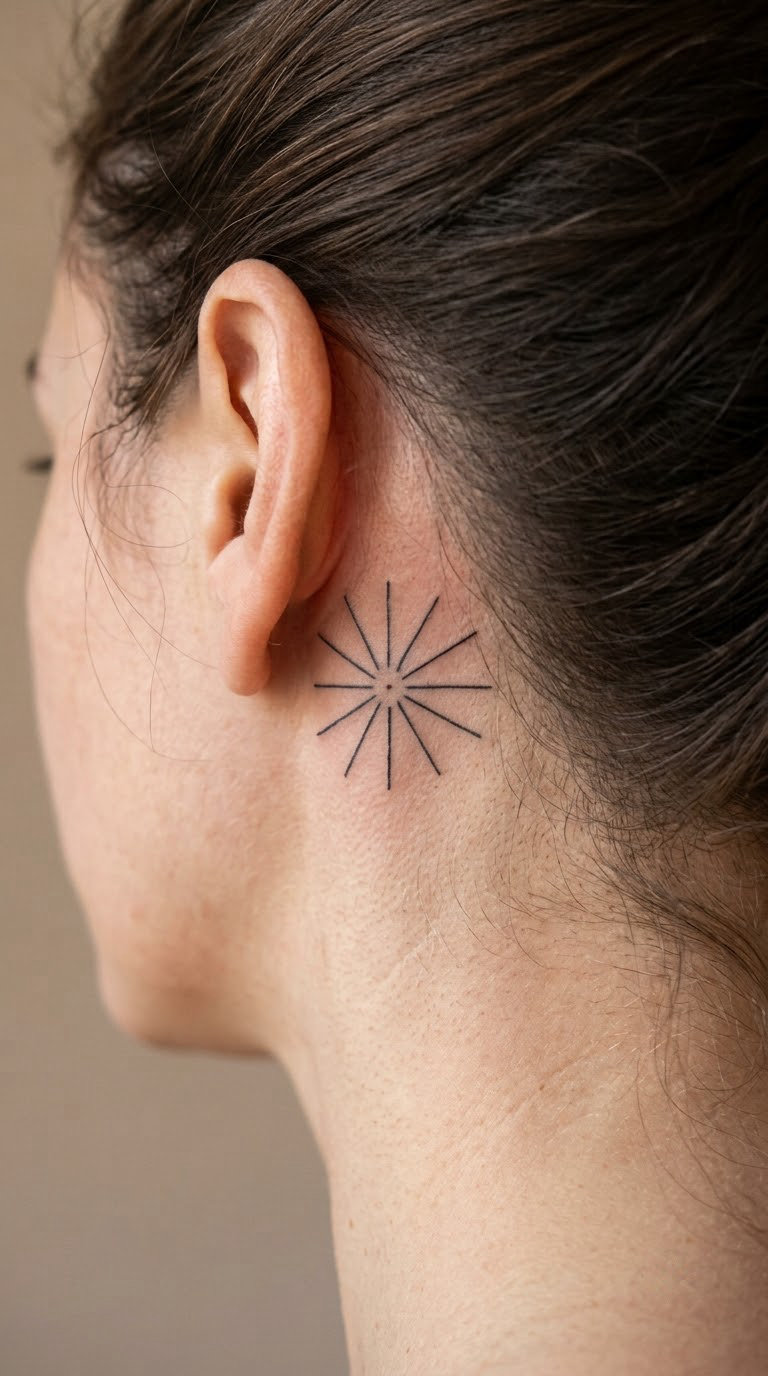 Minimal Spoke Pattern Behind the Ear