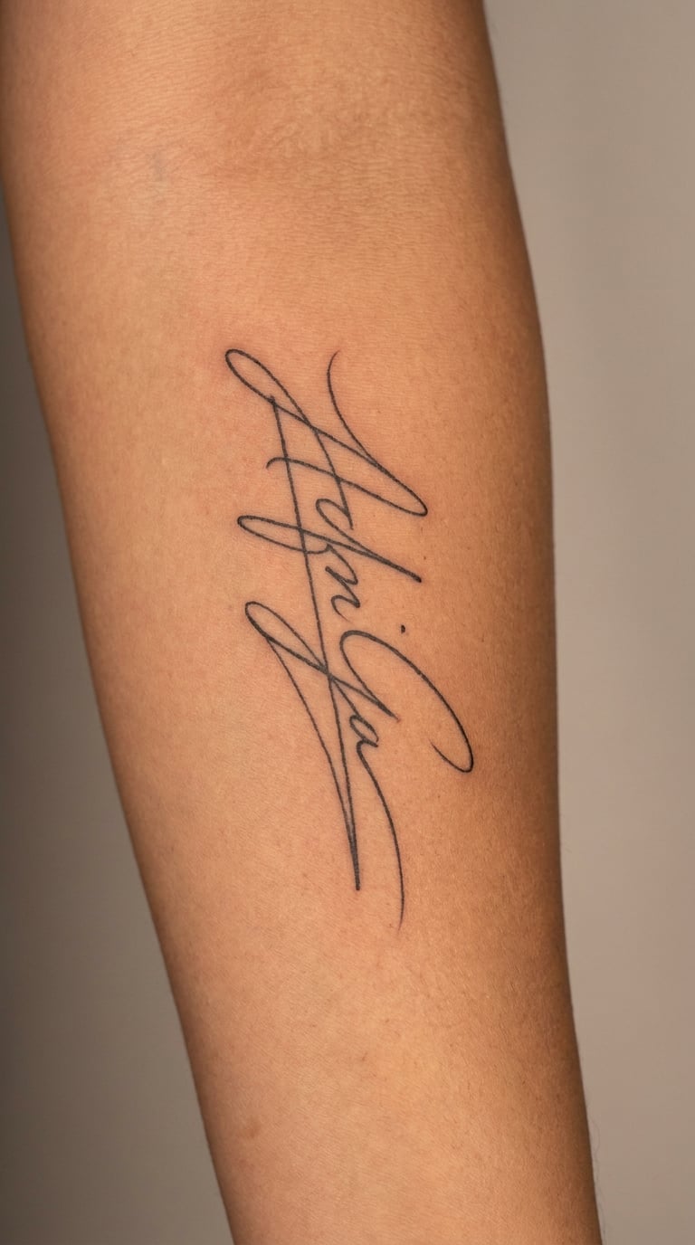 Fine-Line Signature on the Inner Forearm
