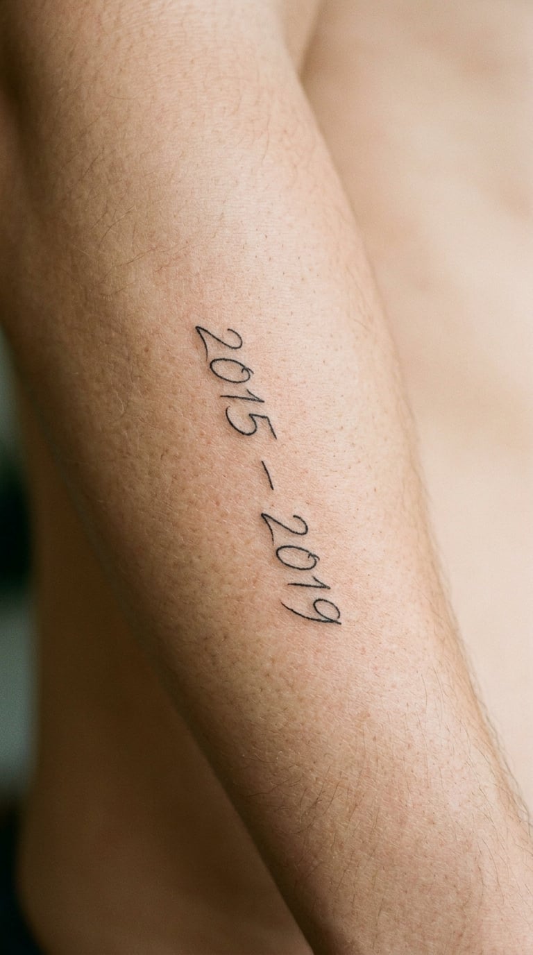 A Handwritten Date Range on the Outer Forearm