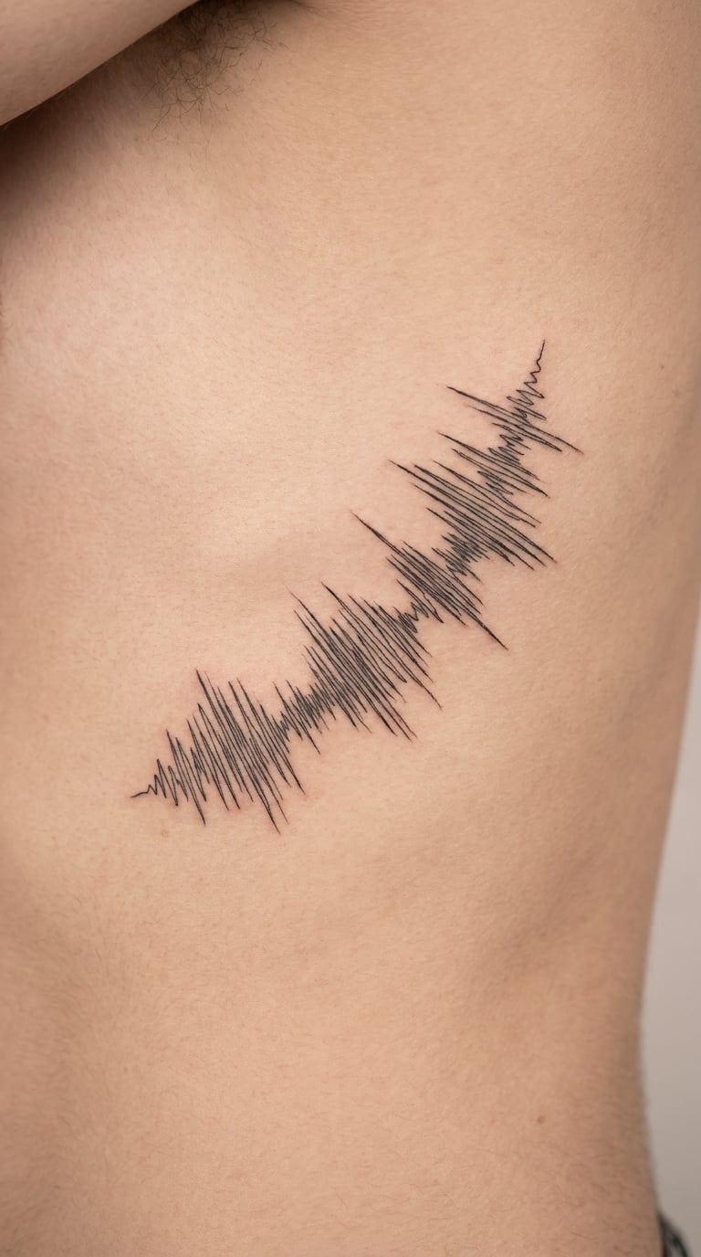 Sound Wave of a Final Voicemail Along the Ribs