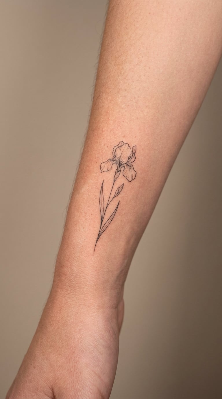 A Single Birth Flower Stem on the Top of the Wrist