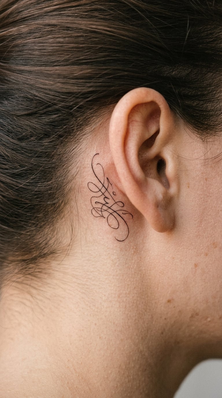Micro Handwriting Note Behind the Ear