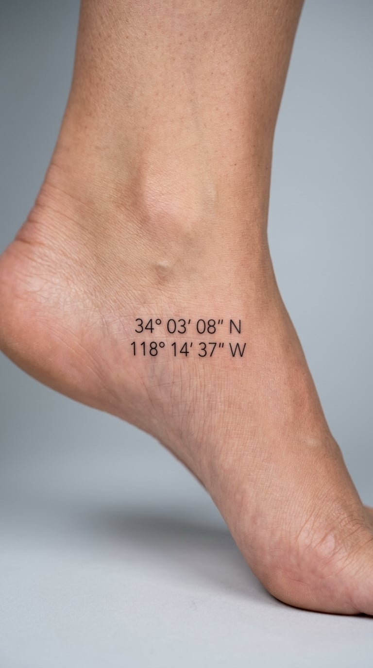 Latitude and Longitude of a Place That Mattered, on the Arch of the Foot