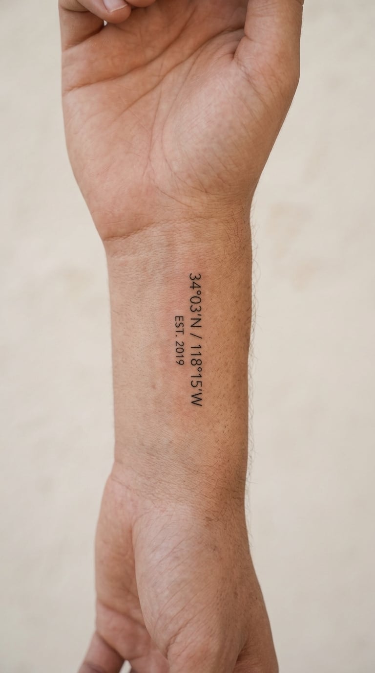 Coordinates and a Date on the Wrist