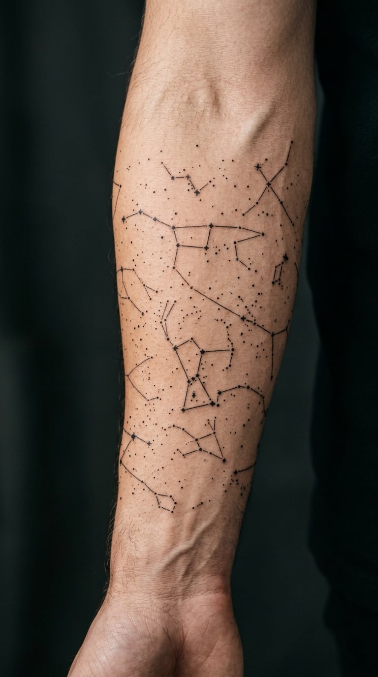 Night Sky Map Across the Forearm