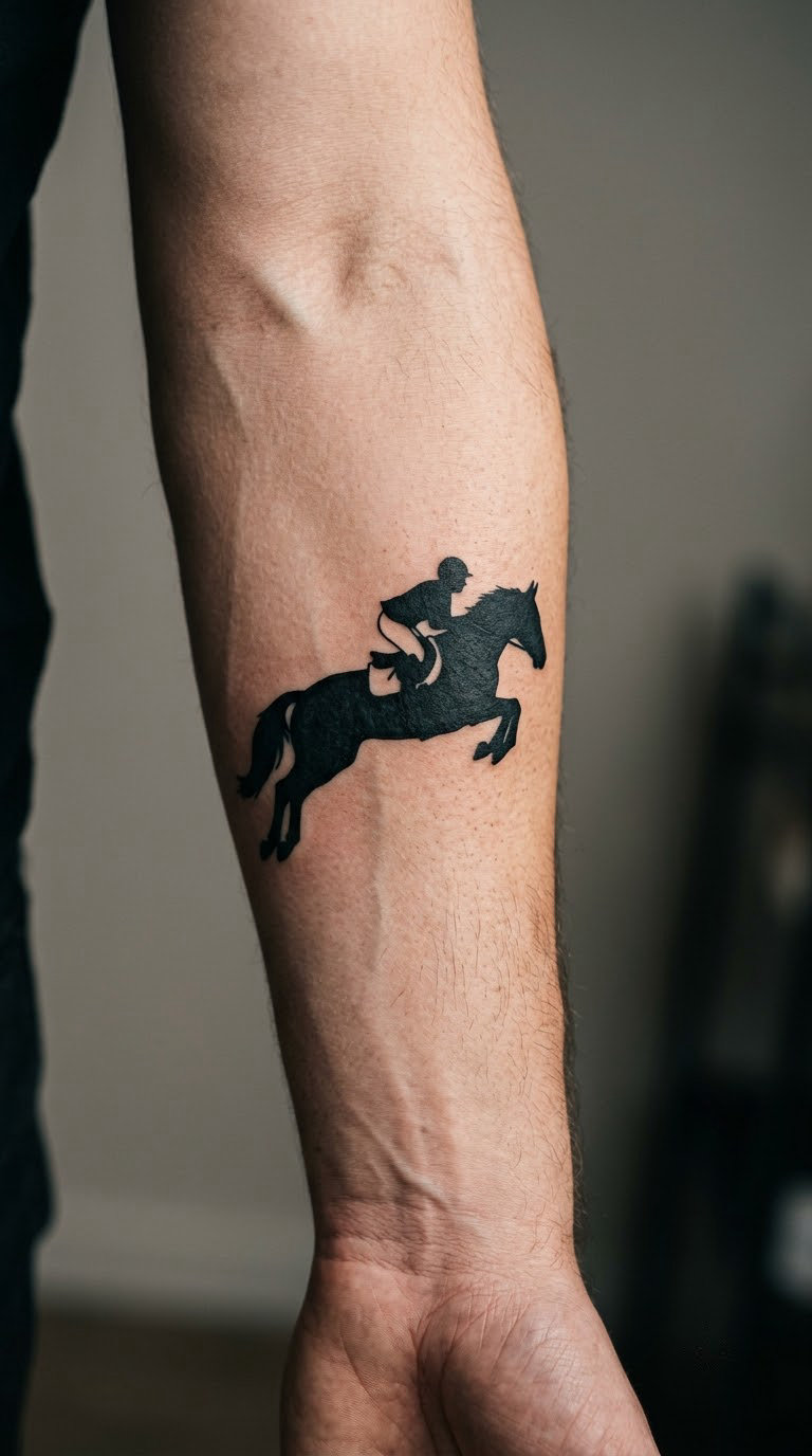Horse and Jockey Silhouette